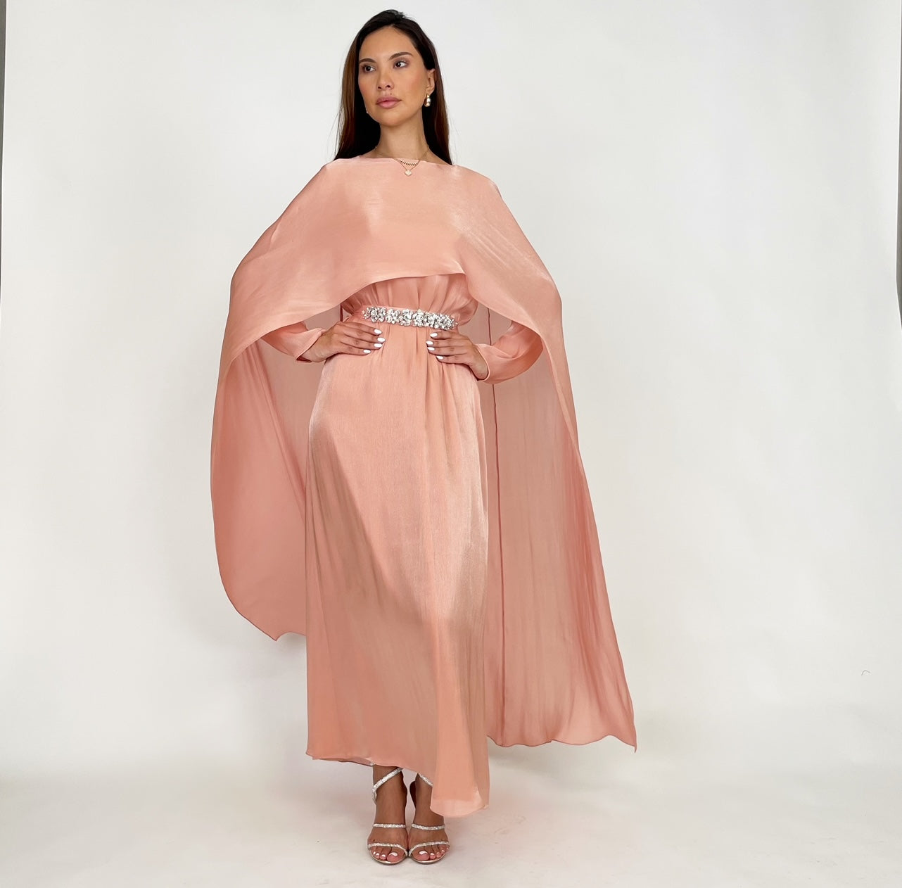 Organza cape dress best sale