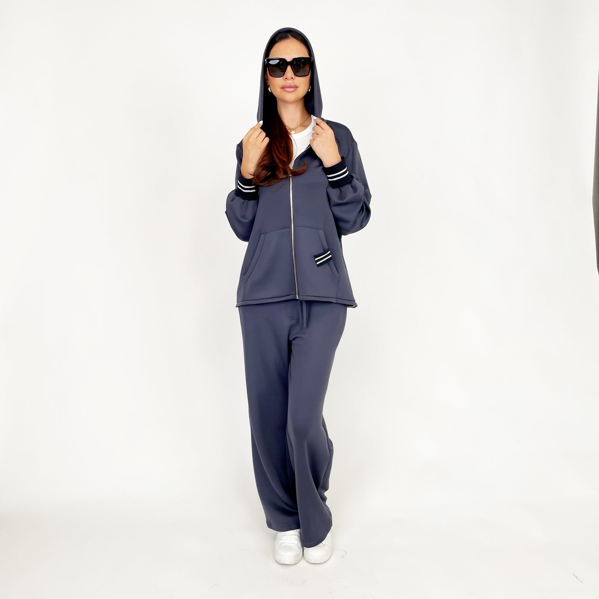 SS24 SPORTSLUXE NAVY BLUE HOODIE SET