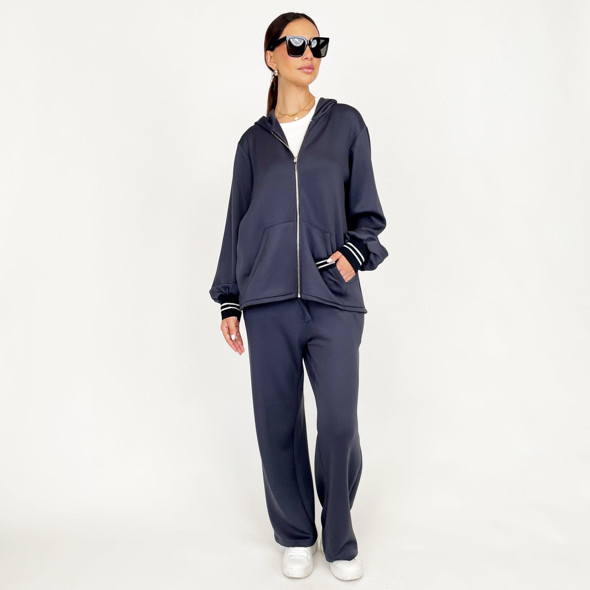 SS24 SPORTSLUXE NAVY BLUE HOODIE SET