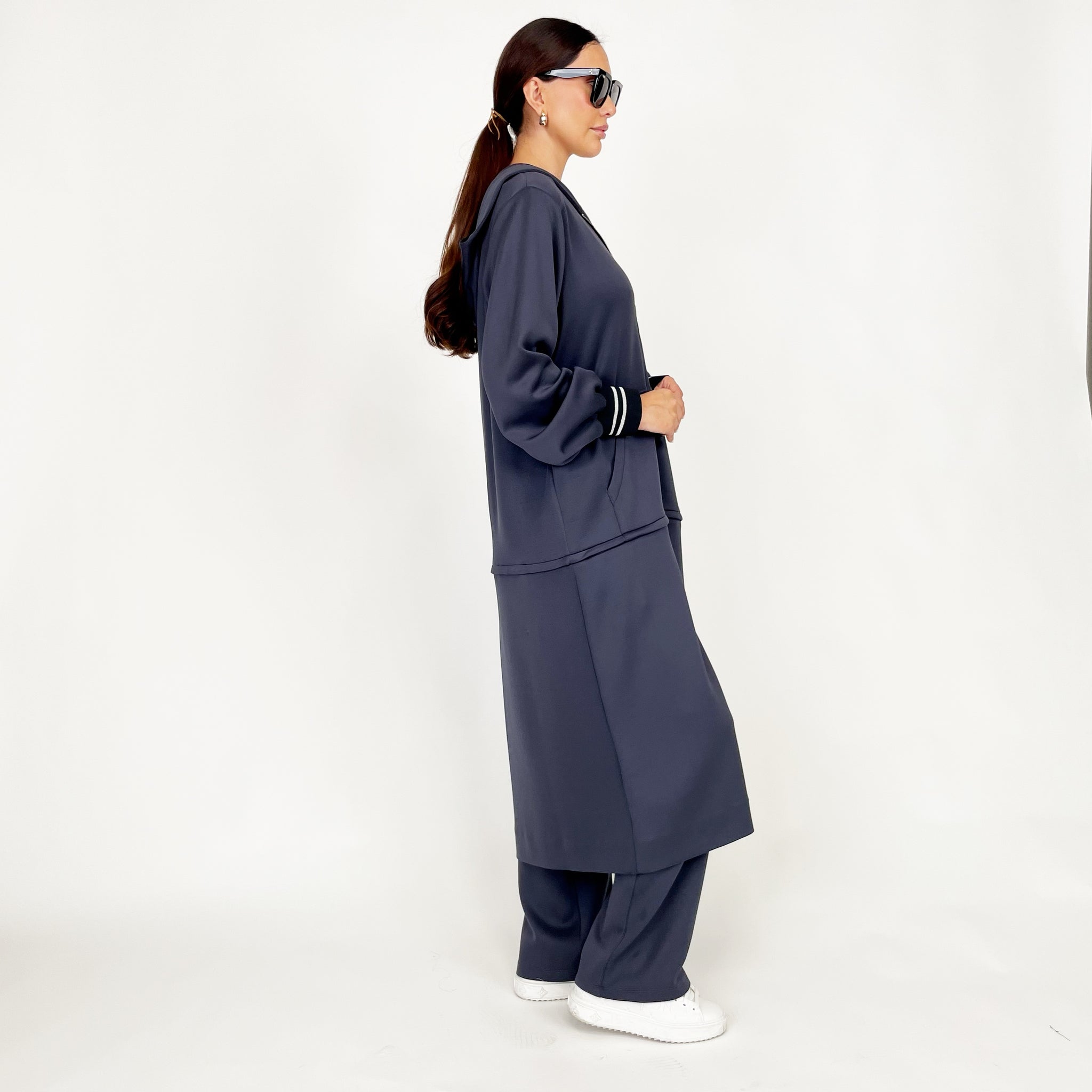 SS24 SPORTSLUXE NAVY BLUE HOODIE SET