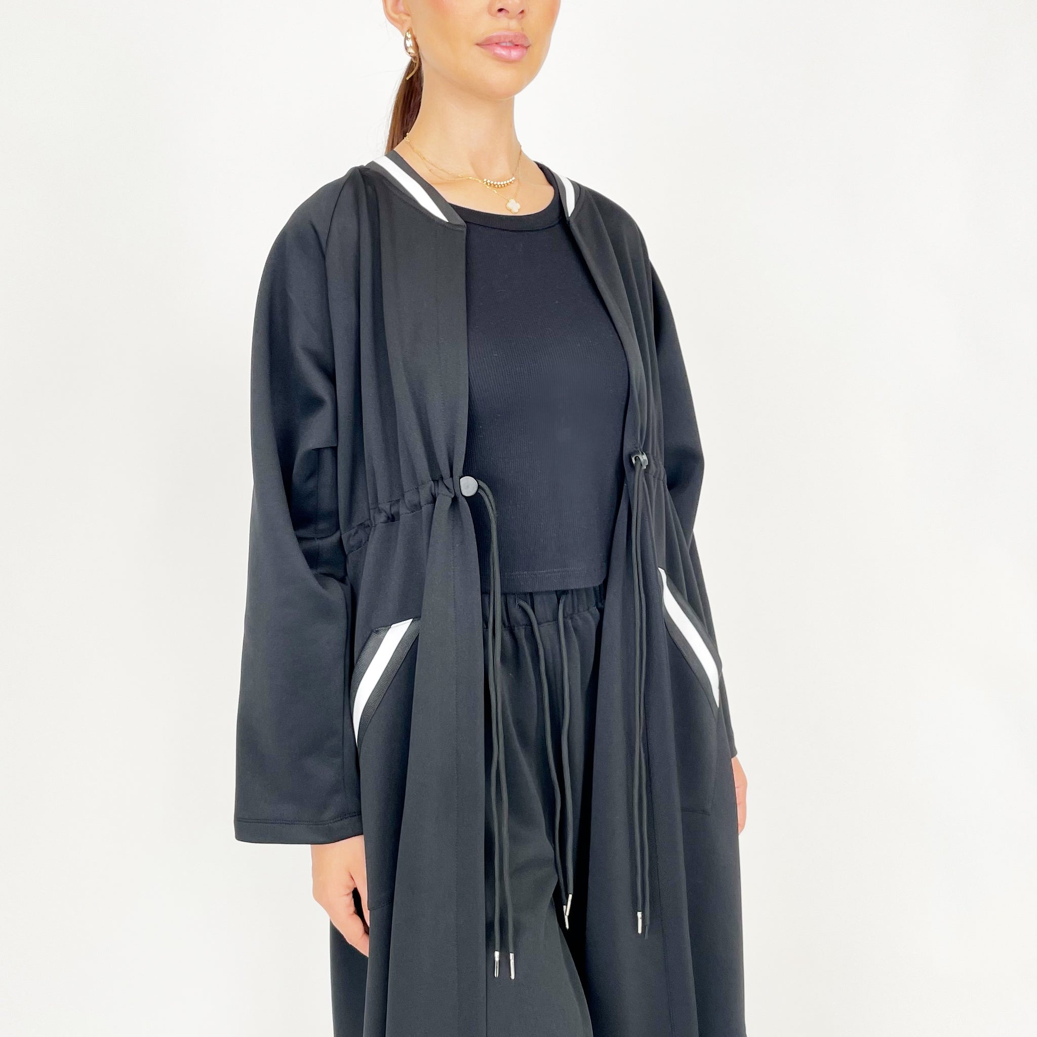 SS24 SPORTSLUXE BLACK ABAYA STYLE SET