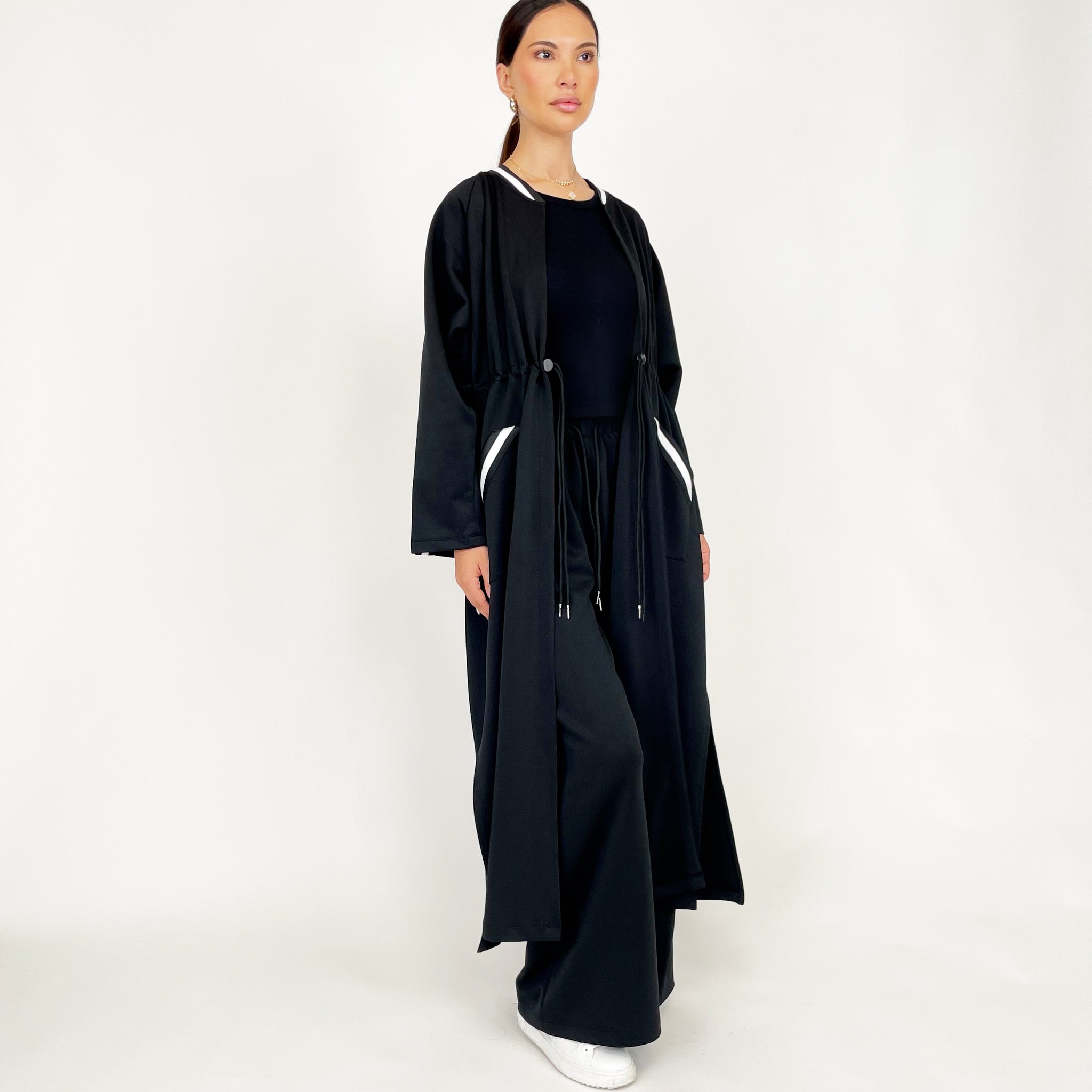 SS24 SPORTSLUXE BLACK ABAYA STYLE SET