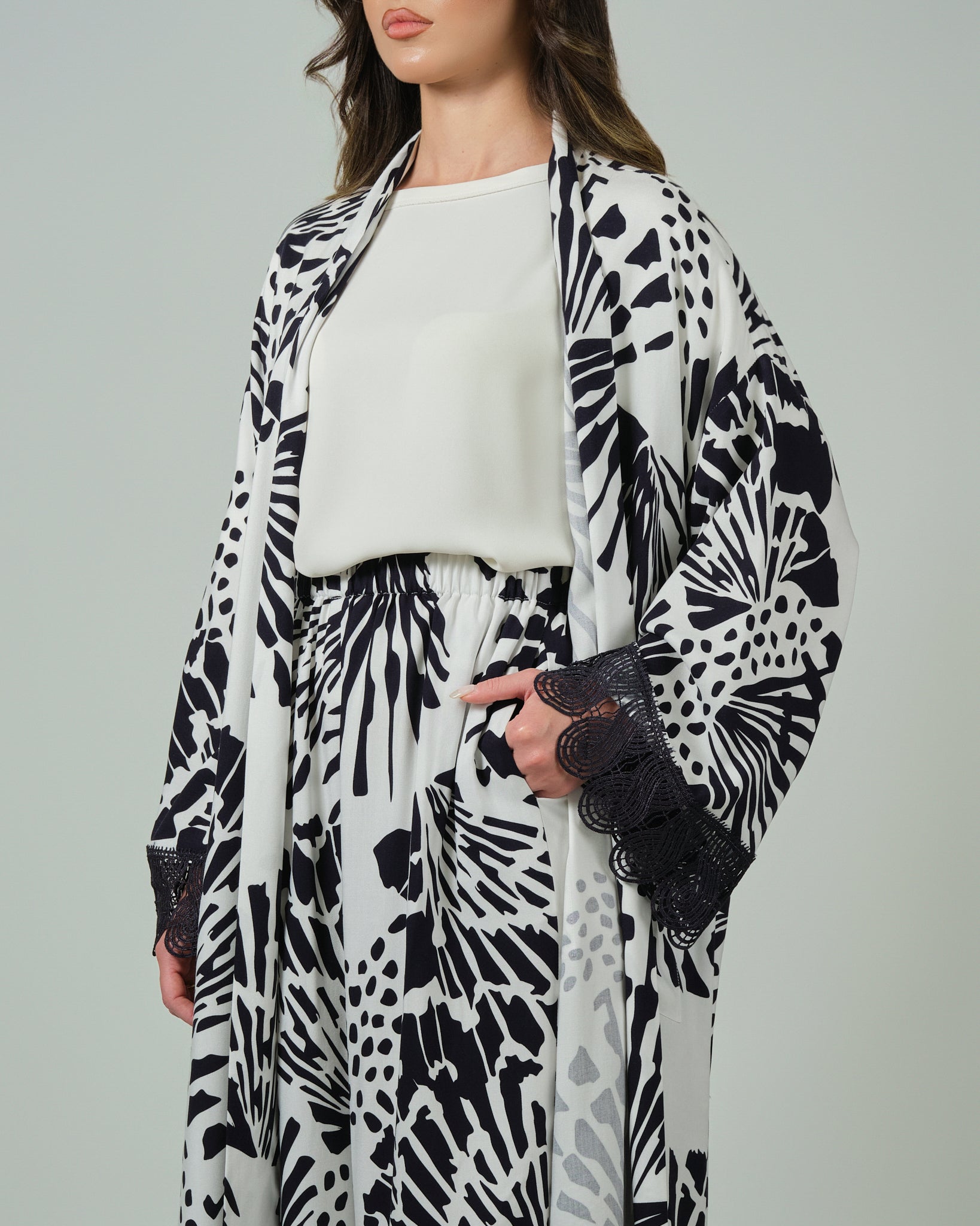 RAM25 PRINTED ABAYA PALAZZO SET