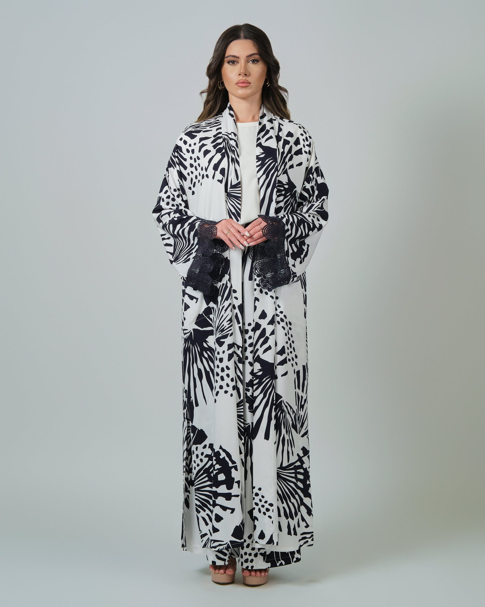 RAM25 PRINTED ABAYA PALAZZO SET