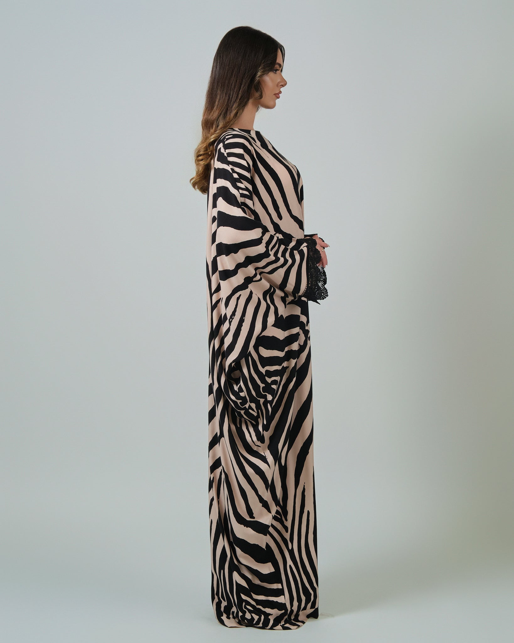 RAM25 JAMILA ZEBRA PRINT KAFTAN