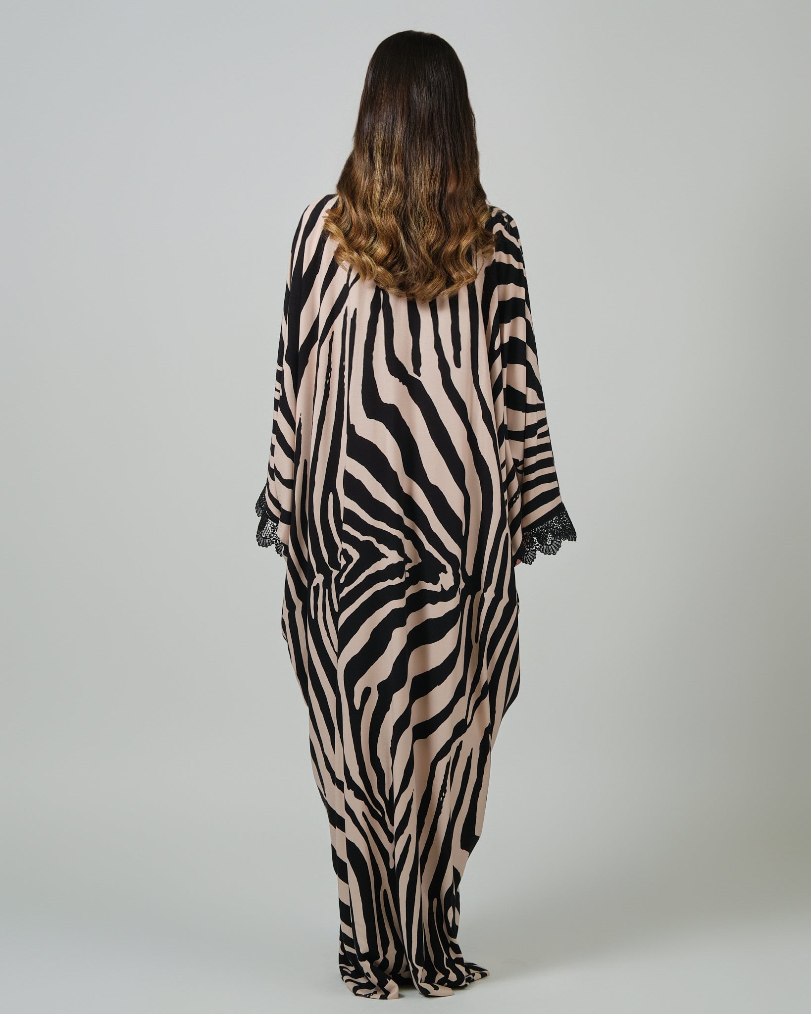 RAM25 JAMILA ZEBRA PRINT KAFTAN