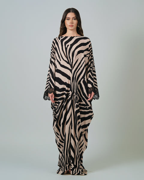 RAM25 JAMILA ZEBRA PRINT KAFTAN