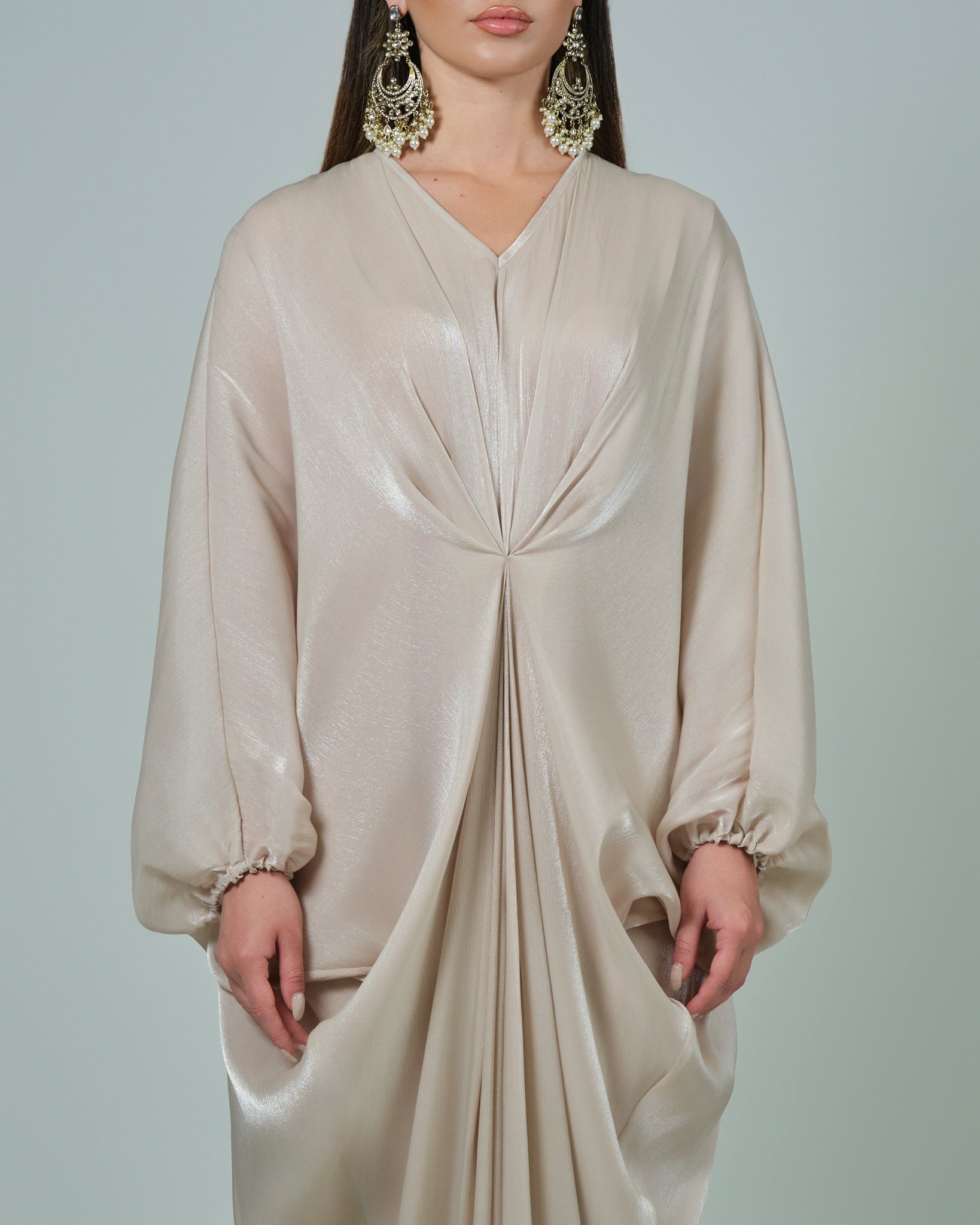 RAM25 JAMILA OFF-WHITE ORGANZA KAFTAN