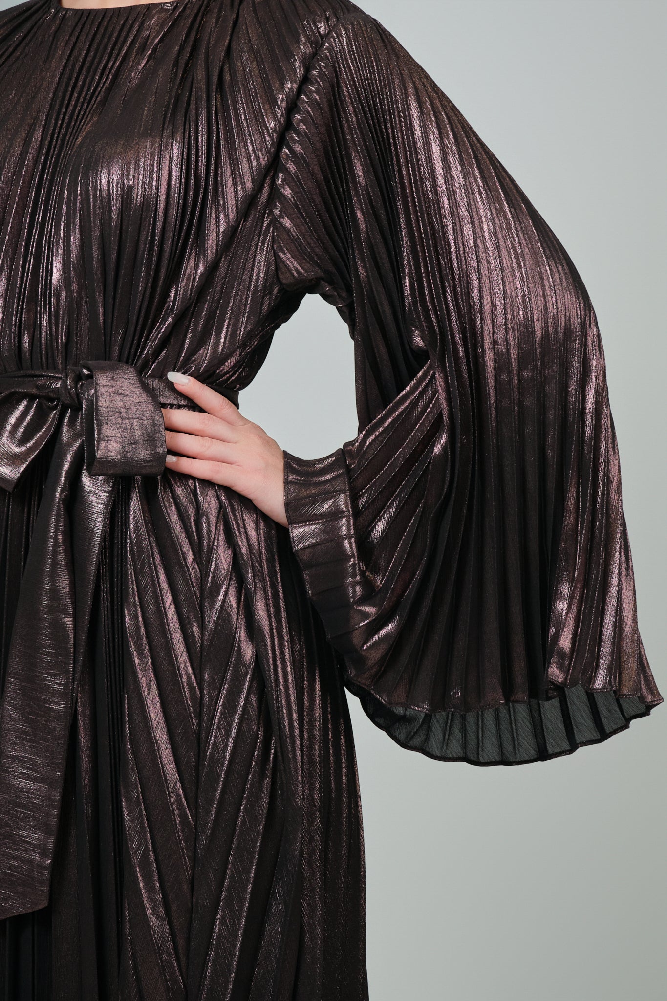 RAM25 BRONZE PLEATED DRESS