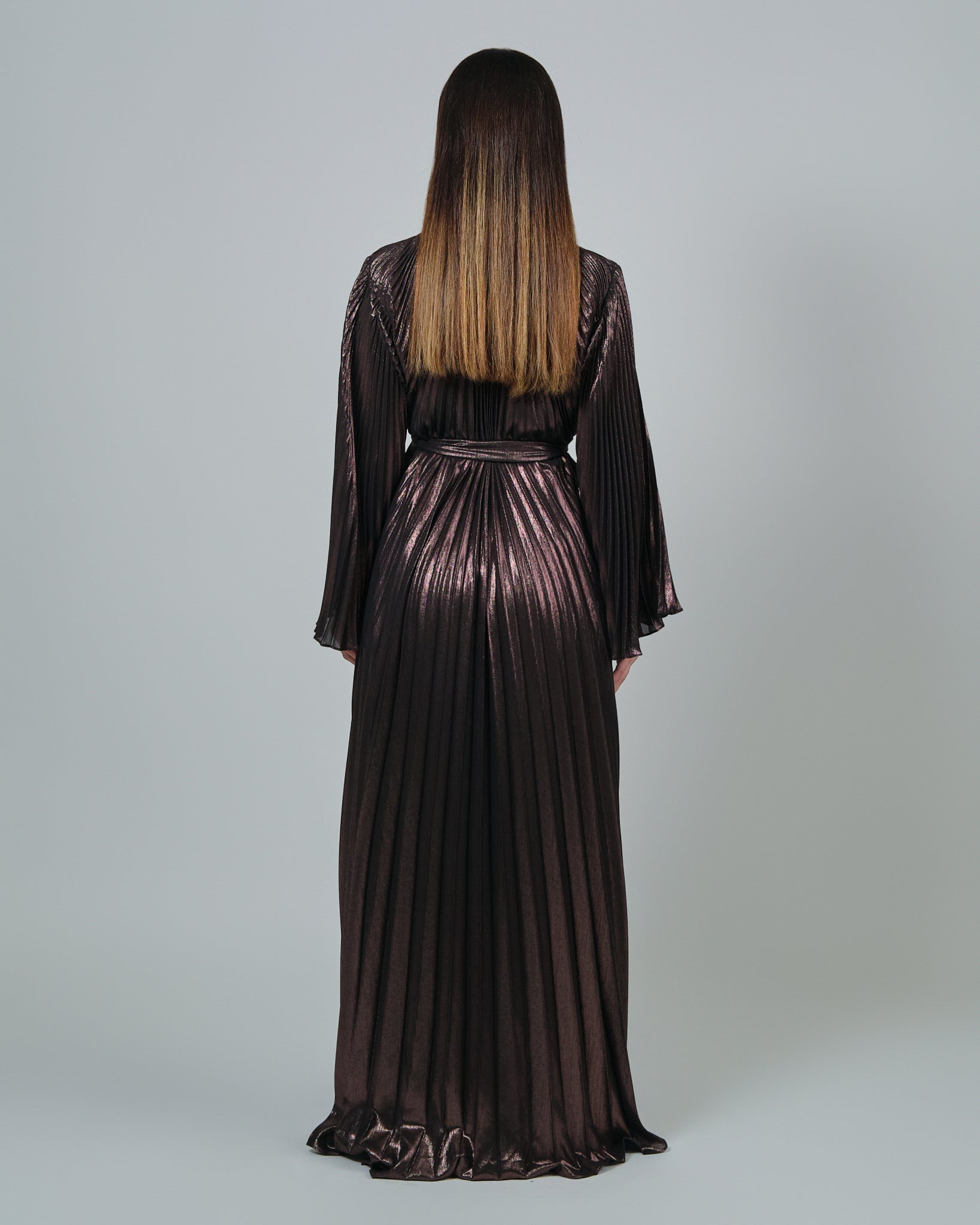 RAM25 BRONZE PLEATED DRESS