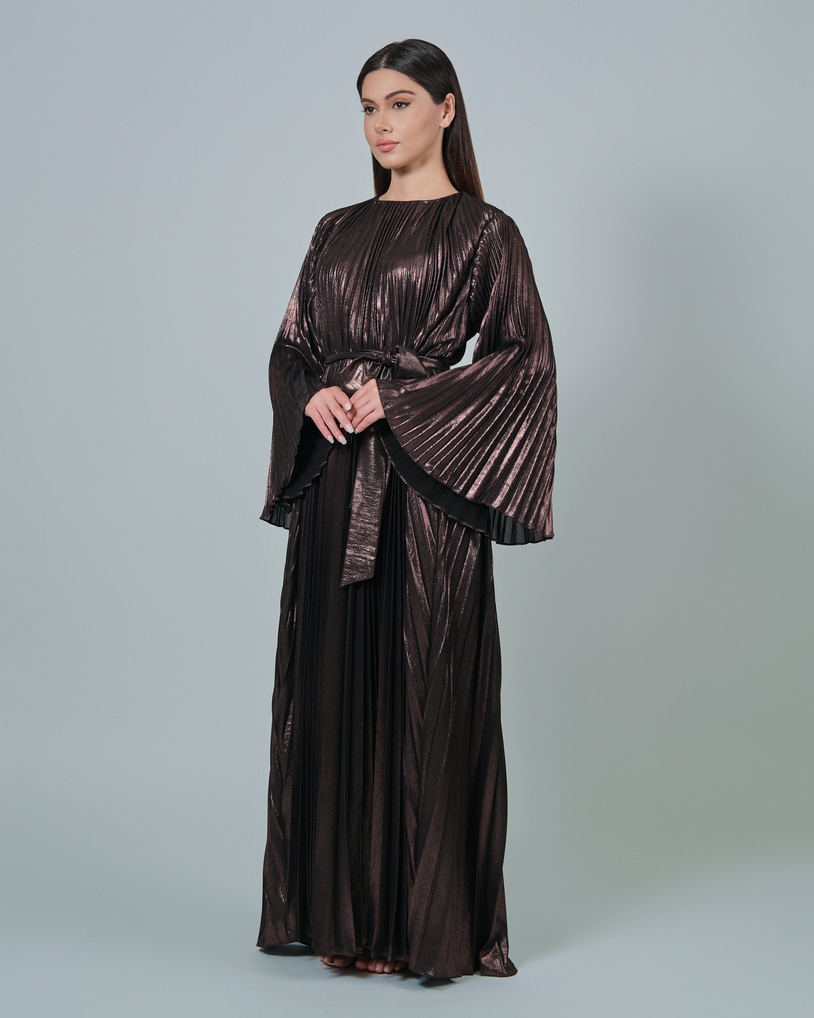 RAM25 BRONZE PLEATED DRESS