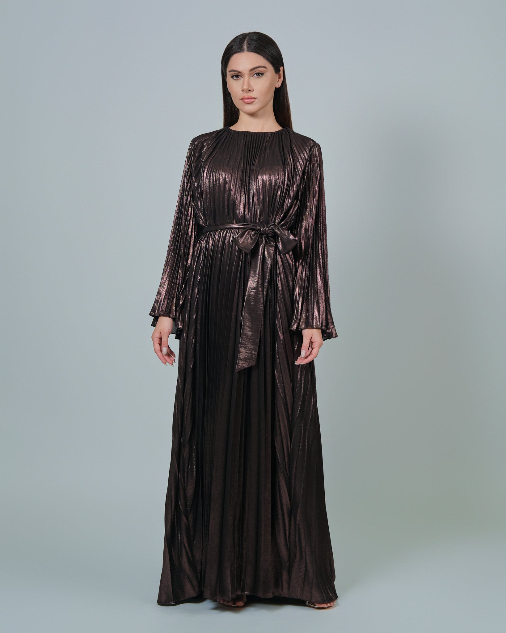 RAM25 BRONZE PLEATED DRESS