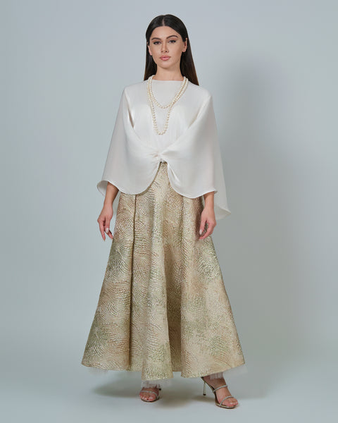 RAM25 SORAYA BROCADE SKIRT & BUTTERFLY TOP WITH KNOT