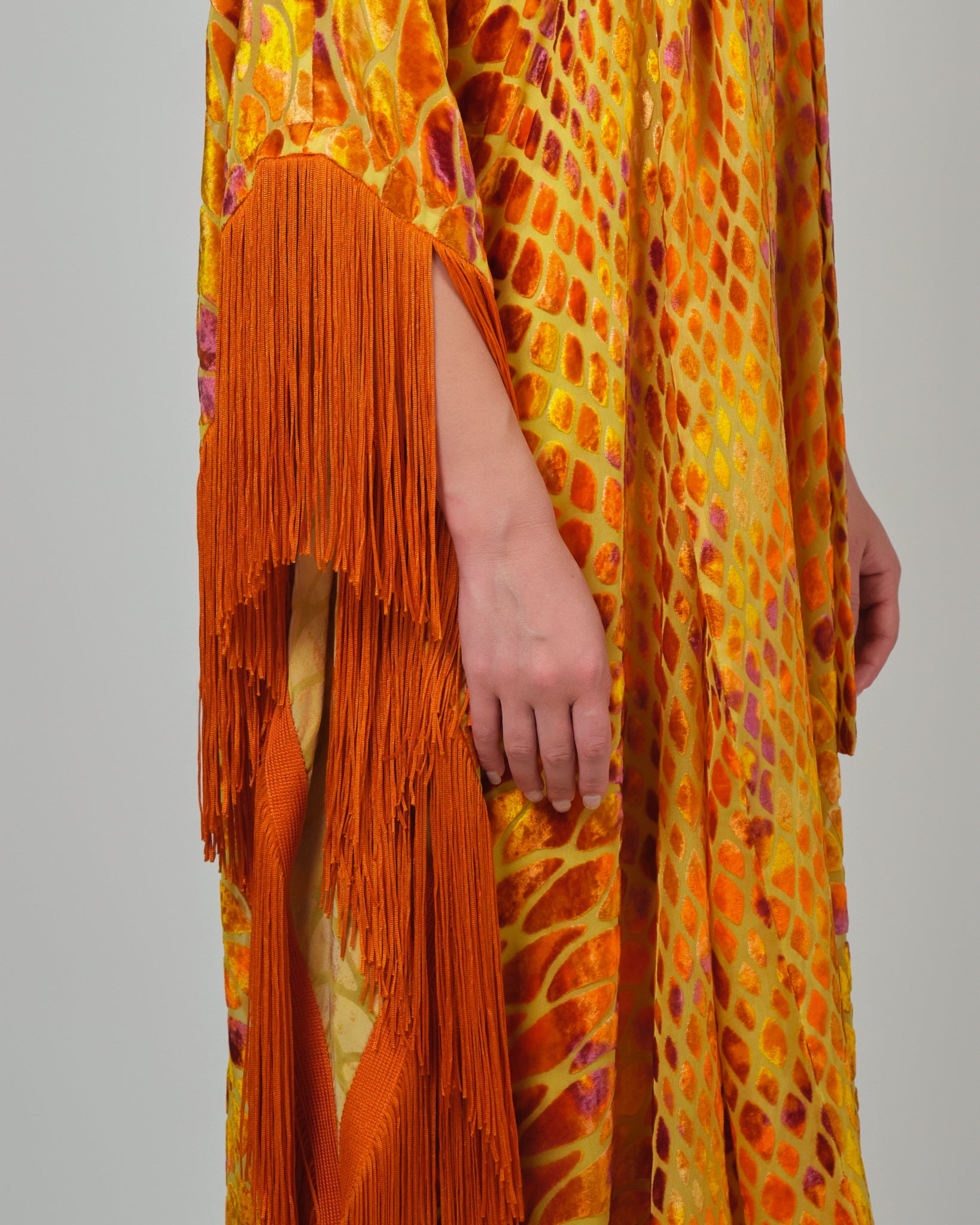 RAM25 ALAIA ORANGE DEVORE KAFTAN