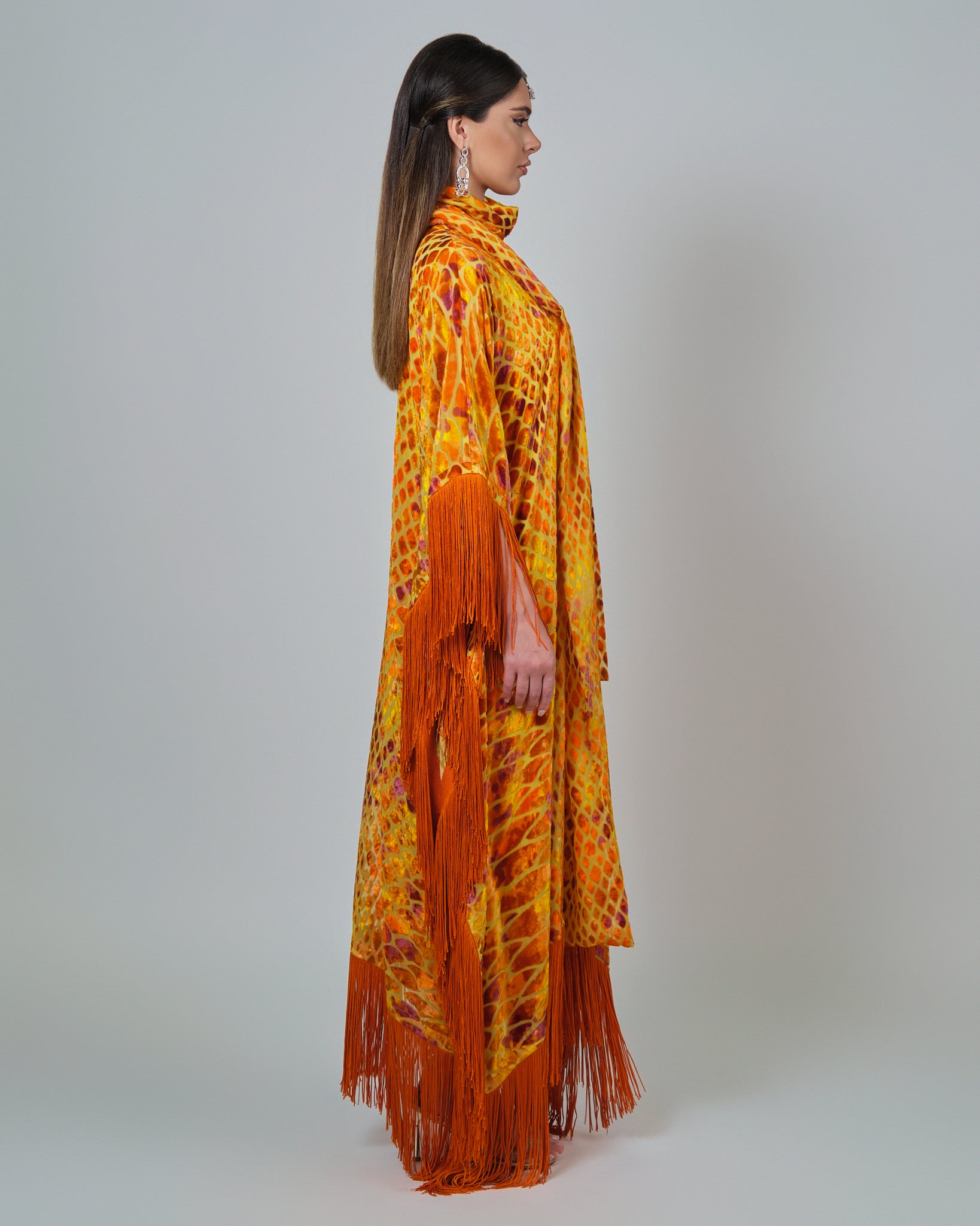 RAM25 ALAIA ORANGE DEVORE KAFTAN