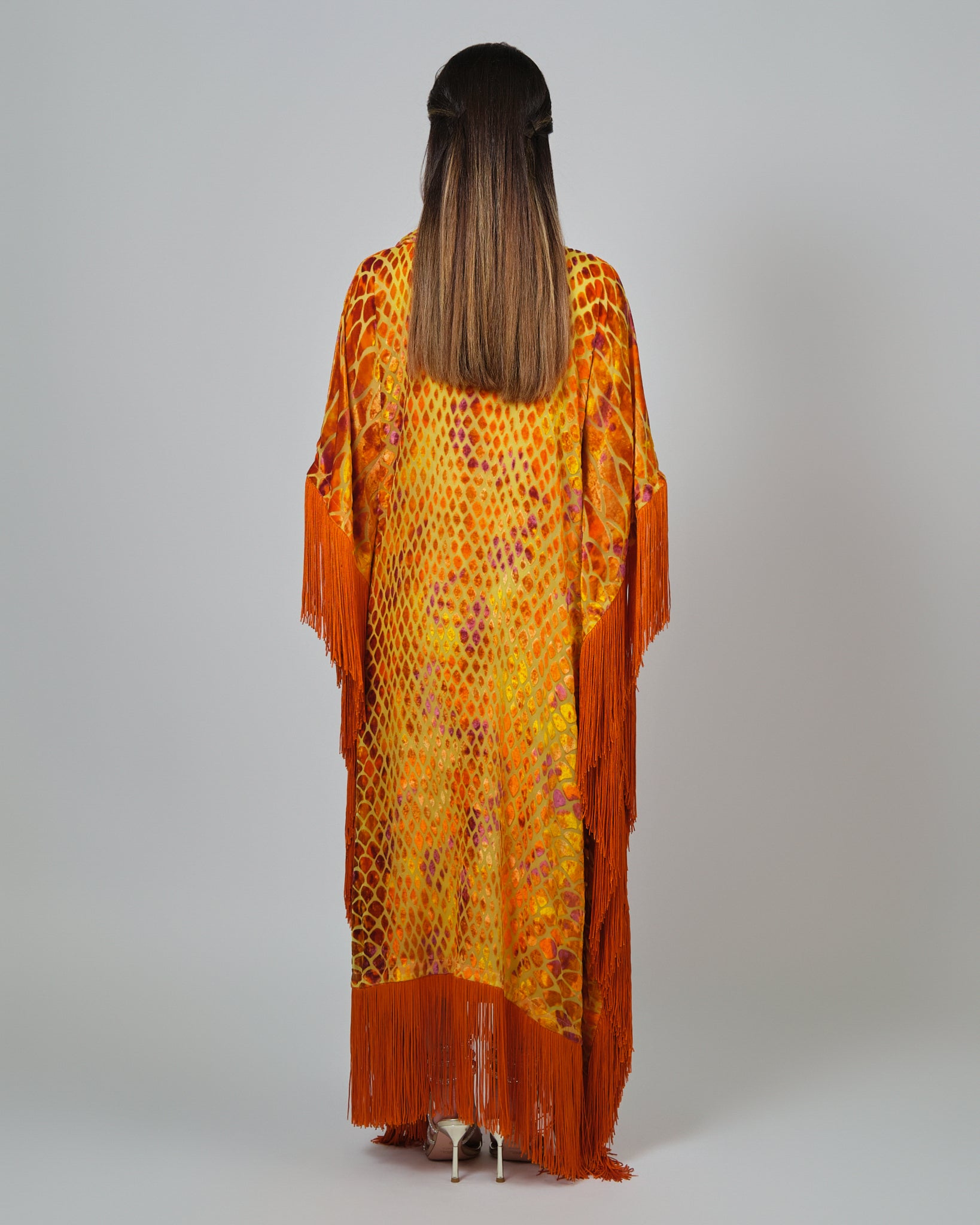 RAM25 ALAIA ORANGE DEVORE KAFTAN