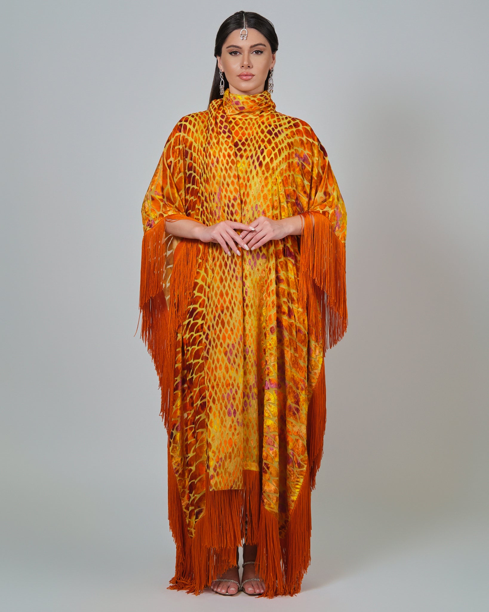 RAM25 ALAIA ORANGE DEVORE KAFTAN