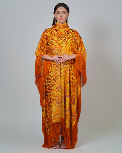 RAM25 ALAIA ORANGE DEVORE KAFTAN