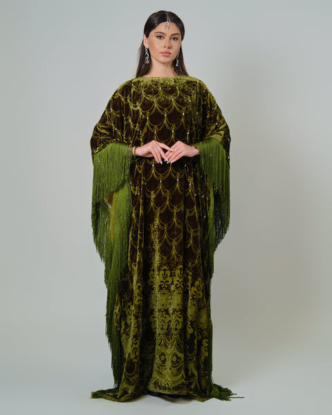 RAM25 MOSS GREEN DEVORE KAFTAN