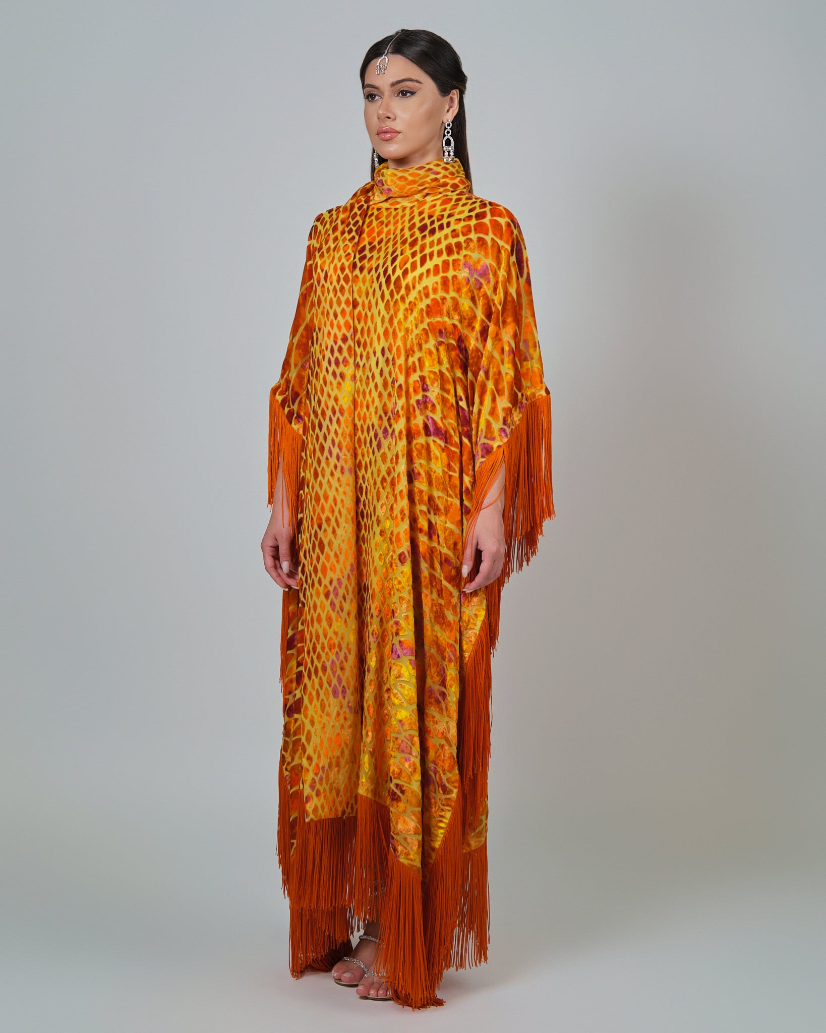 RAM25 ALAIA ORANGE DEVORE KAFTAN