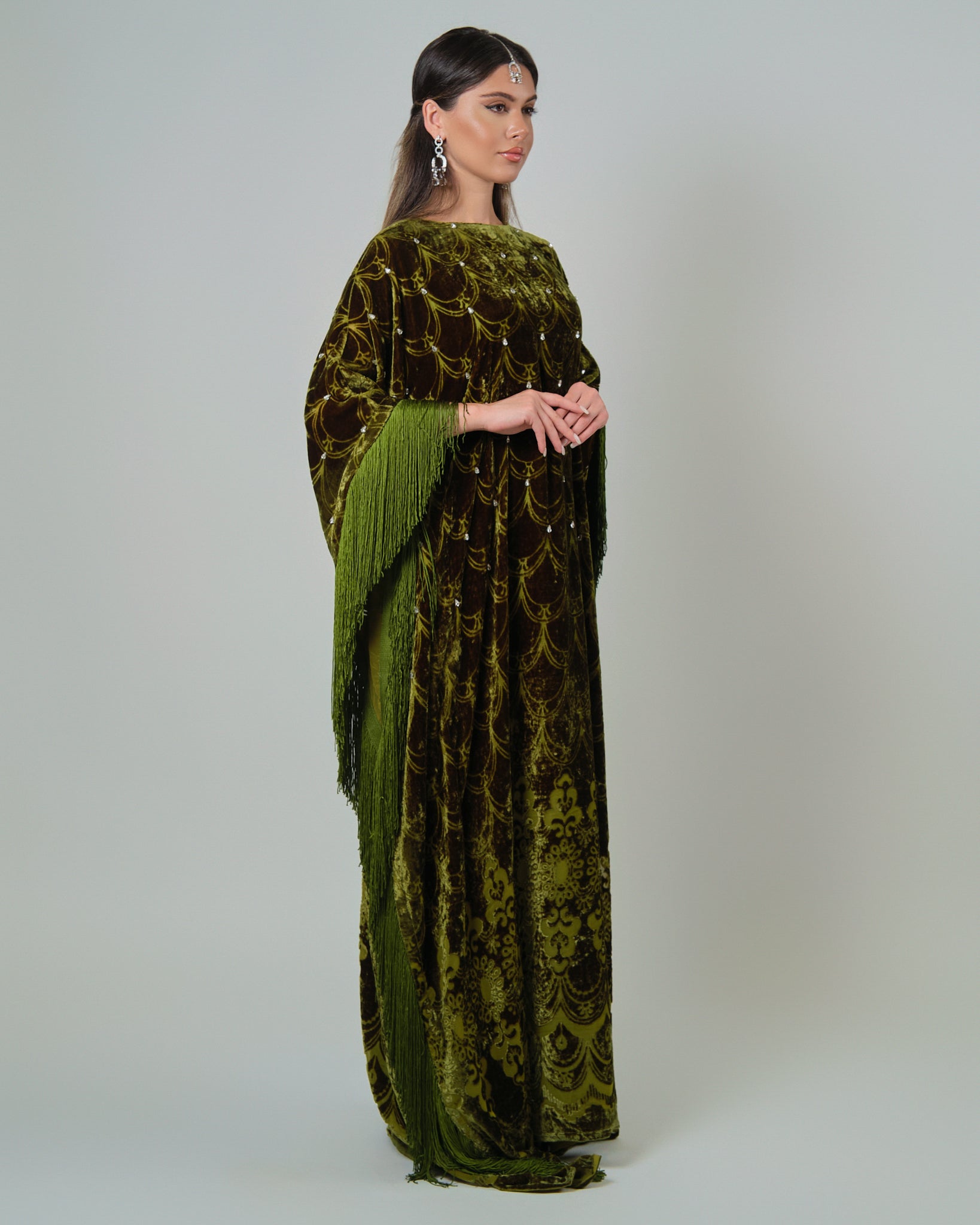 RAM25 MOSS GREEN DEVORE KAFTAN