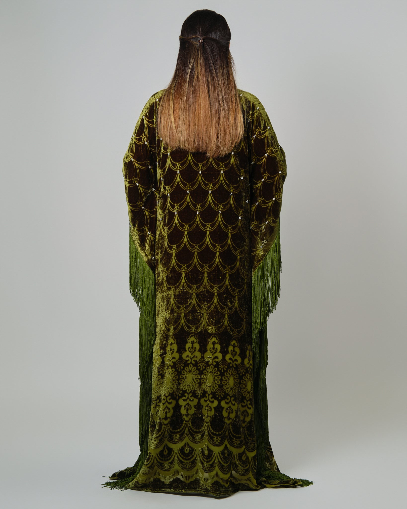 RAM25 MOSS GREEN DEVORE KAFTAN