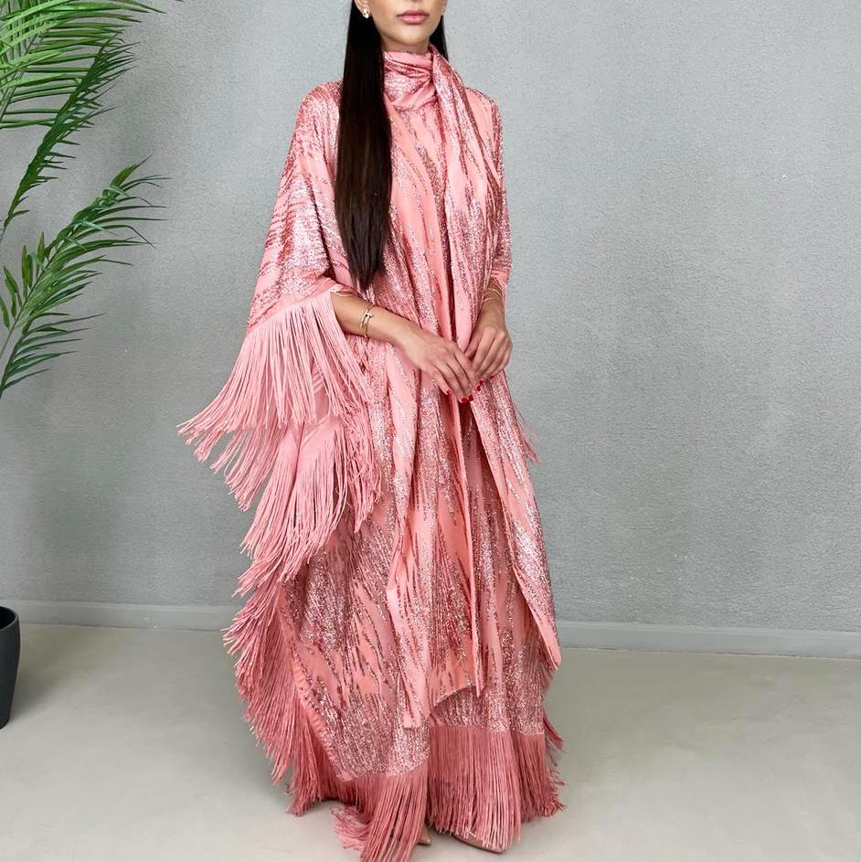 SS22 WATERMELON CHIFFON KAFTAN